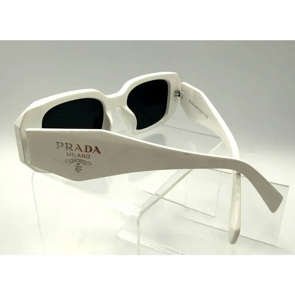 Prada Symbole Geometric White Sunglasses W/Prada Hard Case